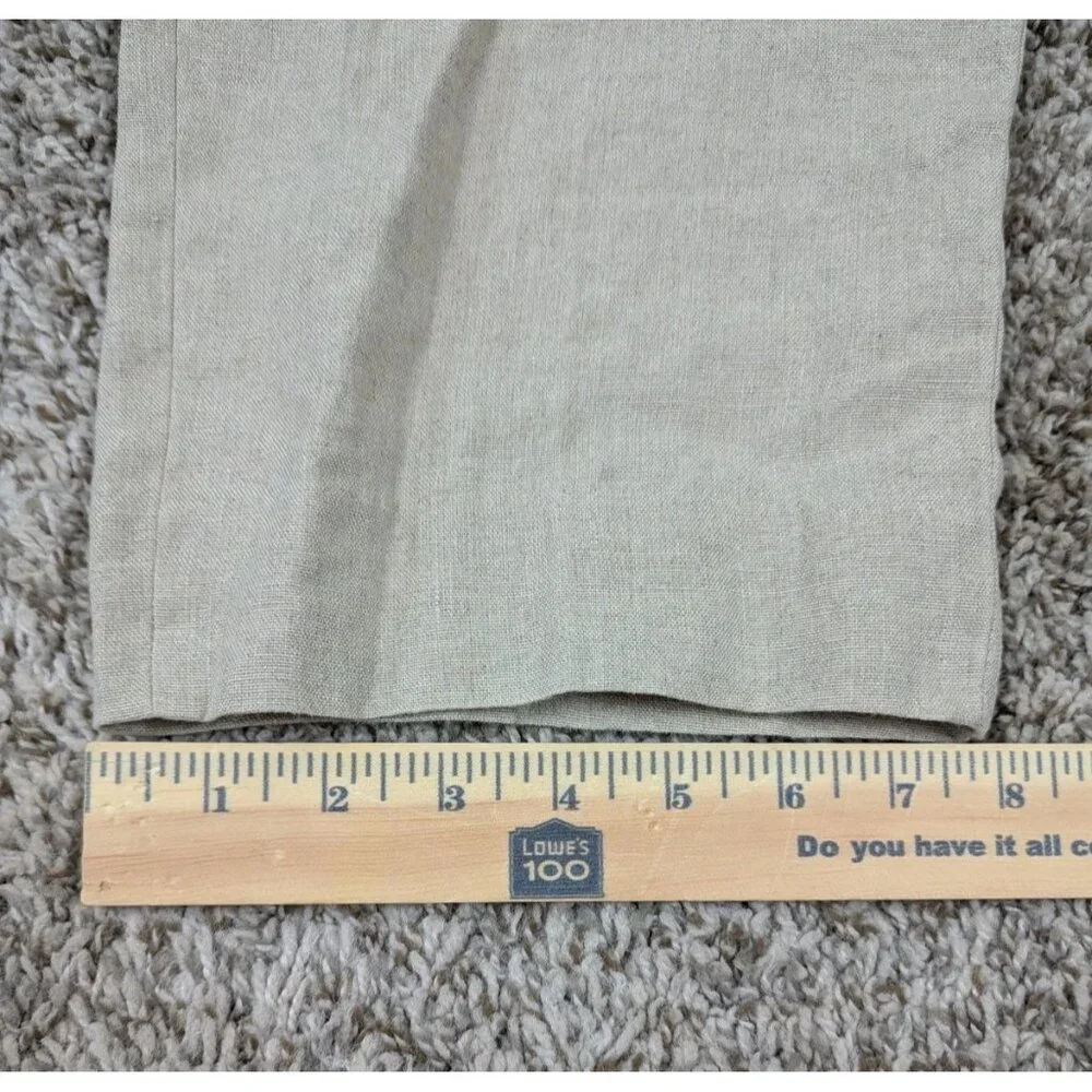 100% Capri Pants Mens XXL 54 EU Beige 100% Linen Made In Italy Casual 31